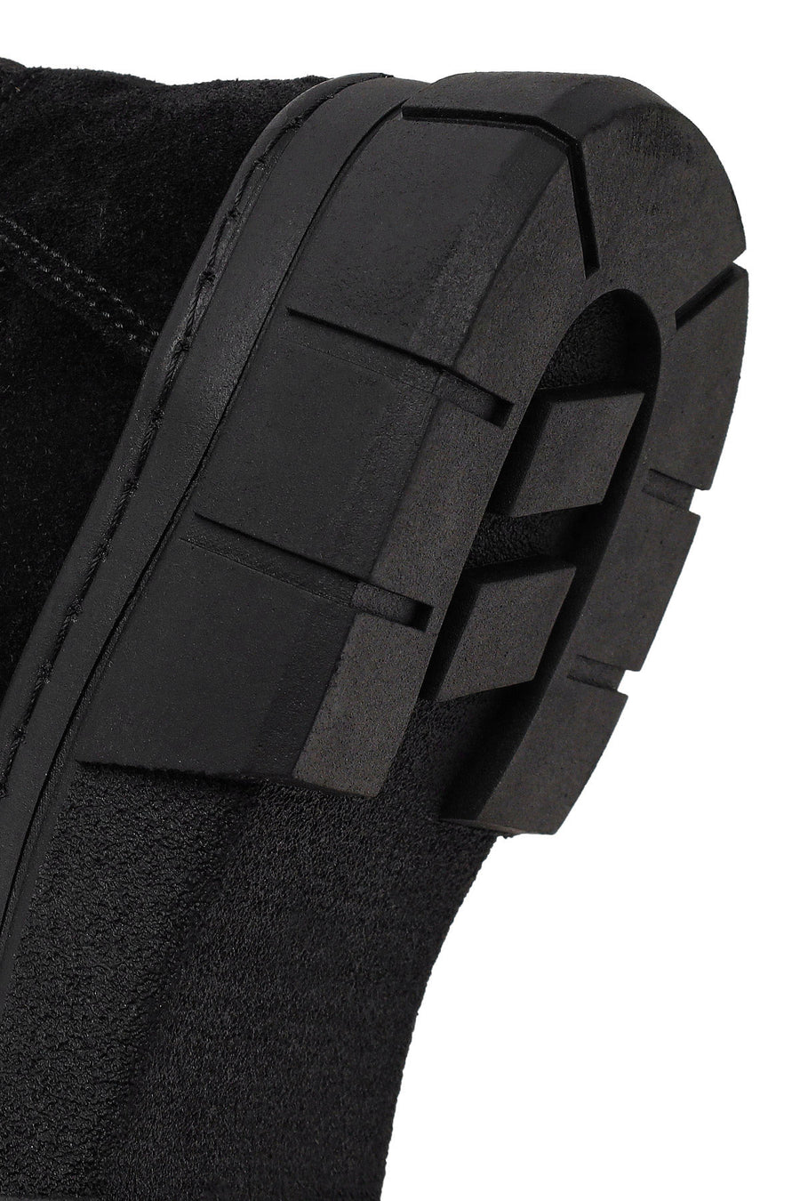 Woman Black Lace-up Thick-soled Suede Leather Combat Boots
