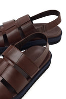 Men's Brown Leather Sandals | Derimod
