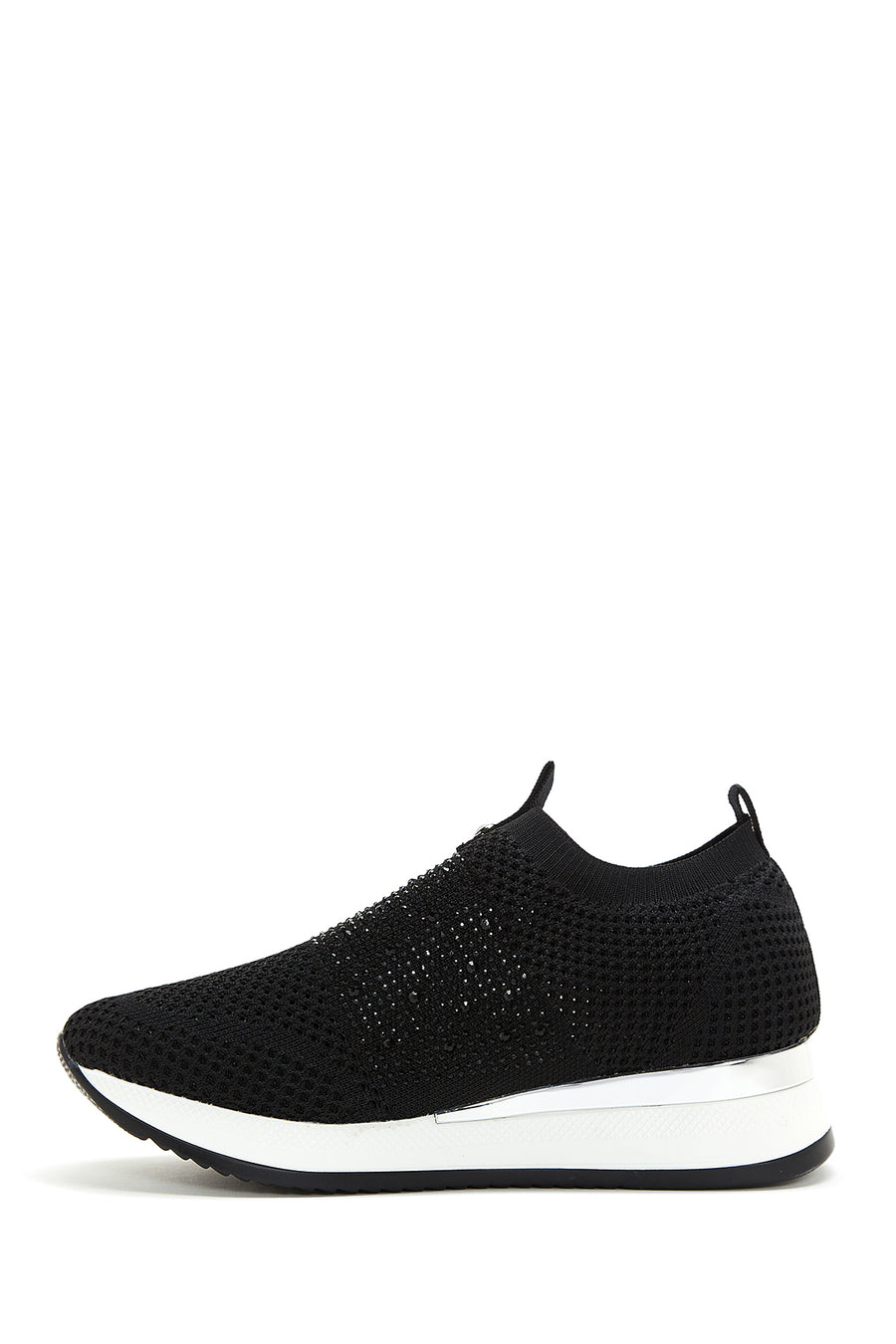 Kadın Siyah Taşlı Kalın Tabanlı Sneaker