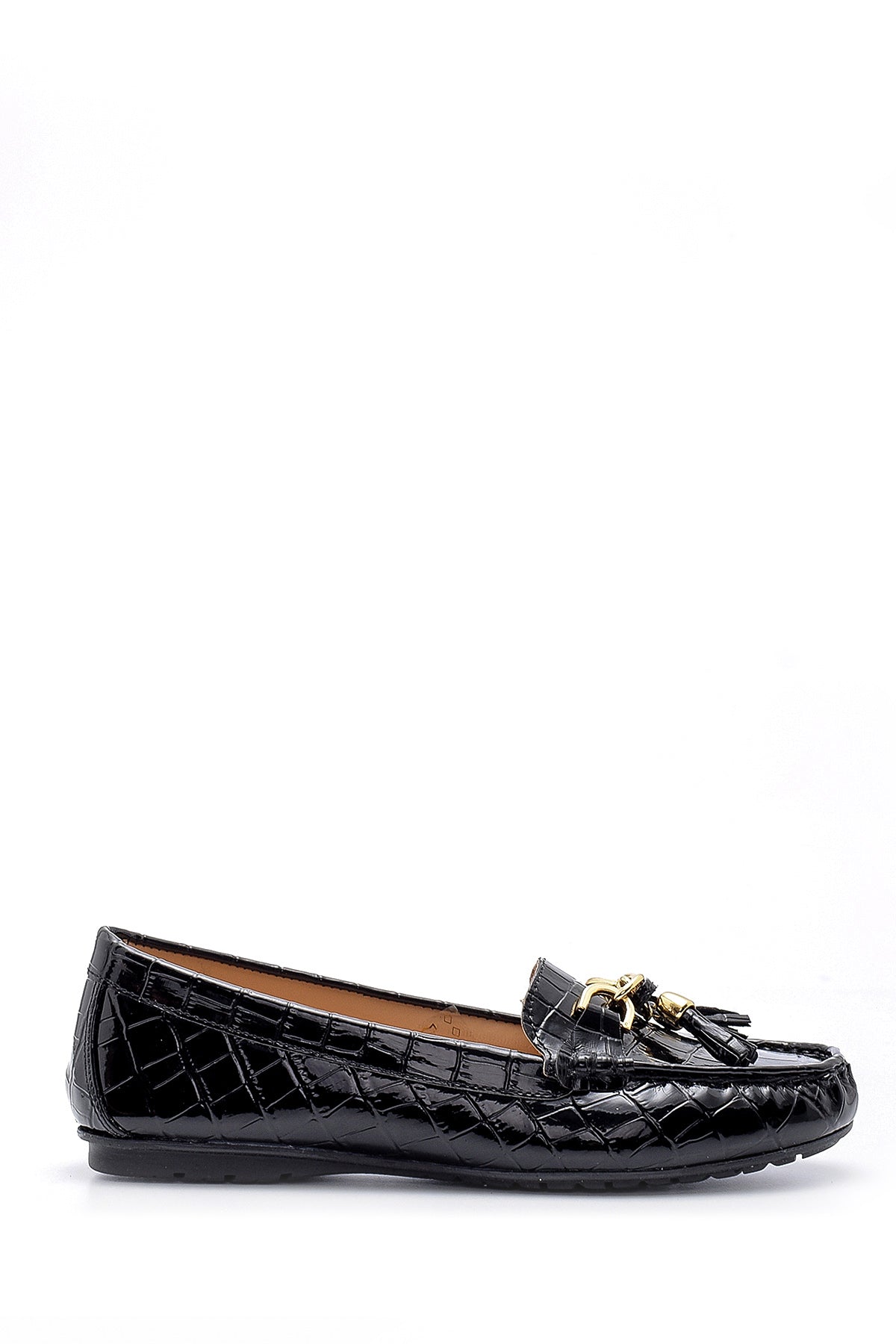 Women's Crocodile Patterned Patent Leather Loafer 20SFE1904E3 | Derimod
