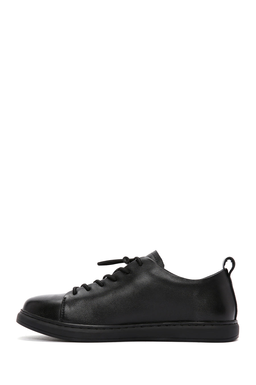 Men's Black Lace-up Leather Sneaker