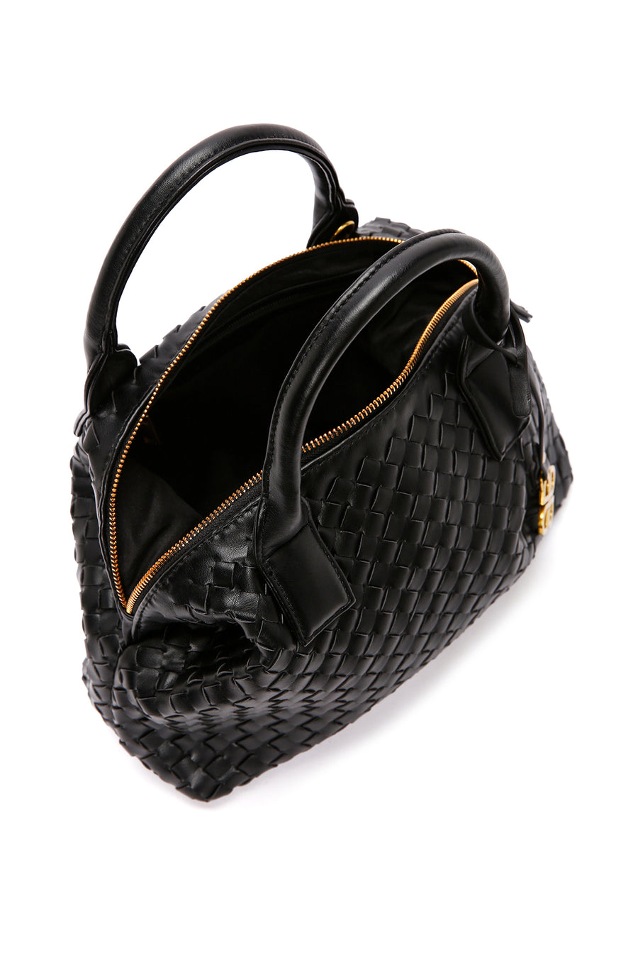 Women's Black Long Strap Knitted Shoulder Bag