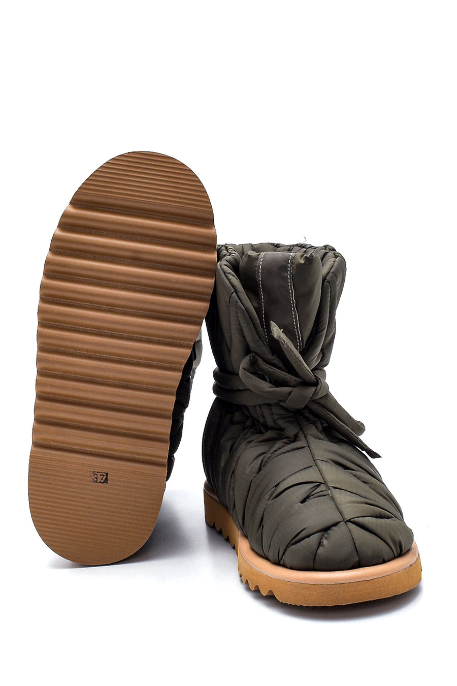 Women's Leather Puffy Boots