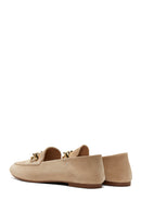 Women's Leather Suede Chain Loafer | Derimod