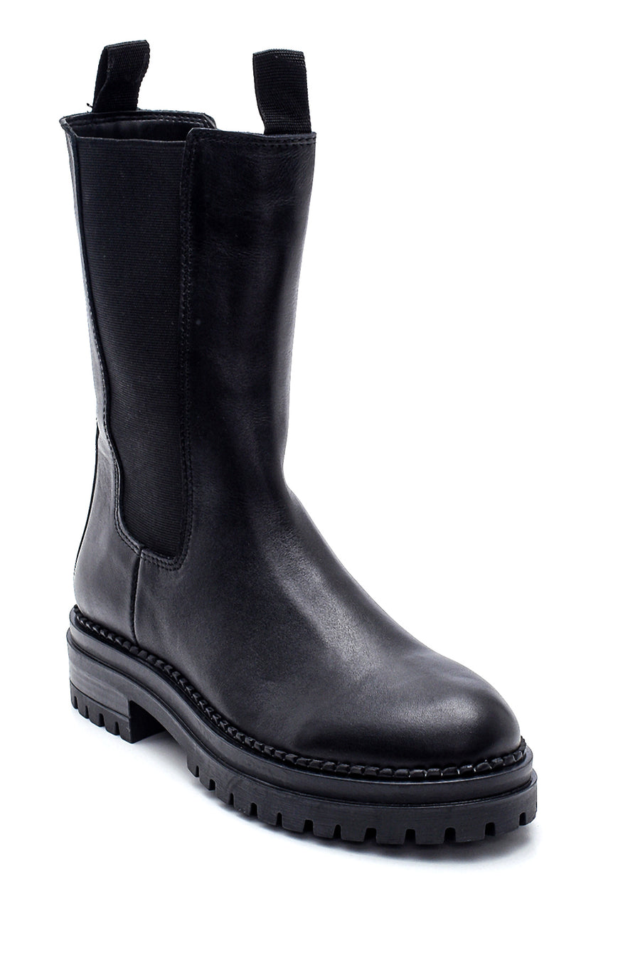 Women's Leather Long Chelsea Boots