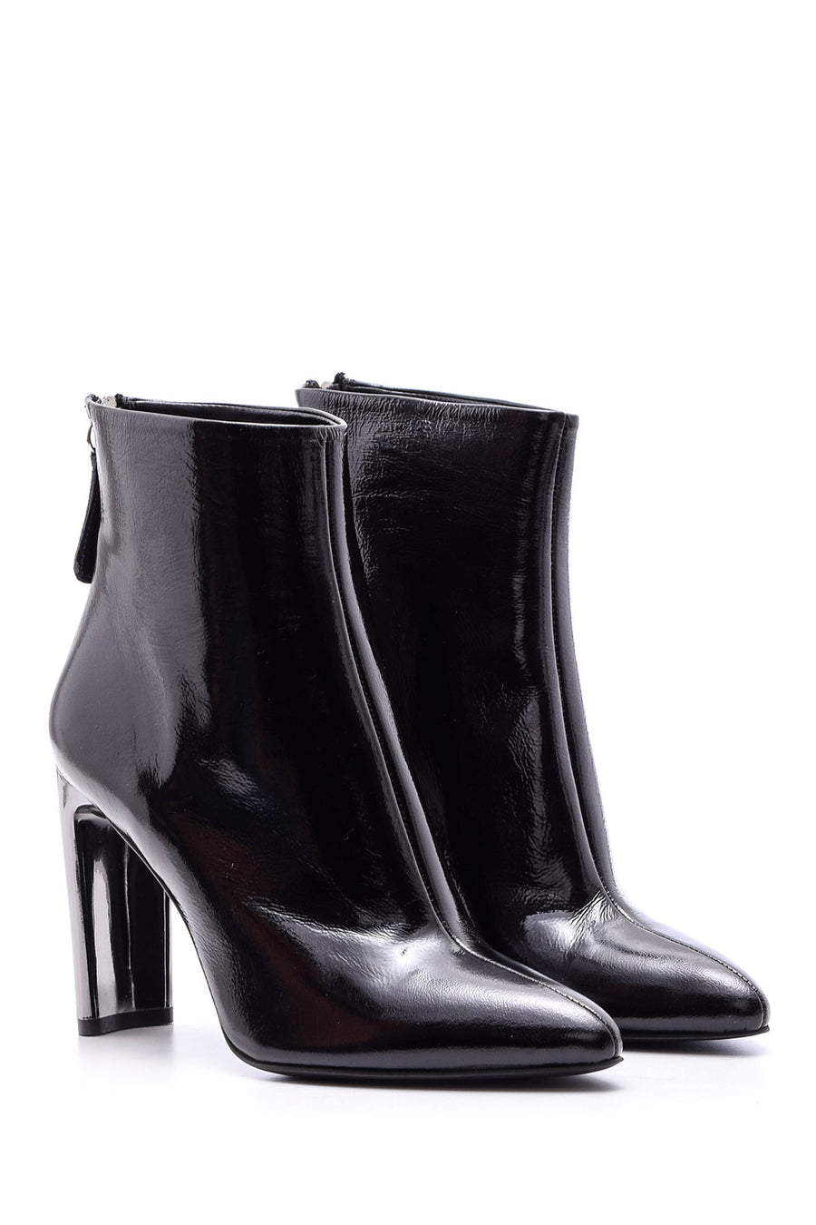 Women's Metal Heeled Leather Boots