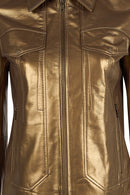 Loretta Woman Bronze Short Leather Jacket | Derimod