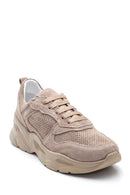 Women's Leather Suede Sneaker | Derimod