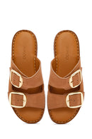 Woman Powder Buckled Suede Comfort Slipper | Derimod