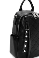 Women's Black Strap Quilted Backpack | Derimod