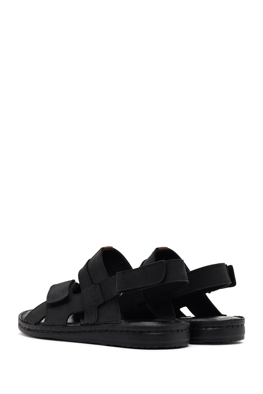 Men's Black Leather Sandals
