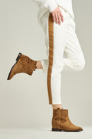 Wedge Heeled Women's Suede Boots | Derimod