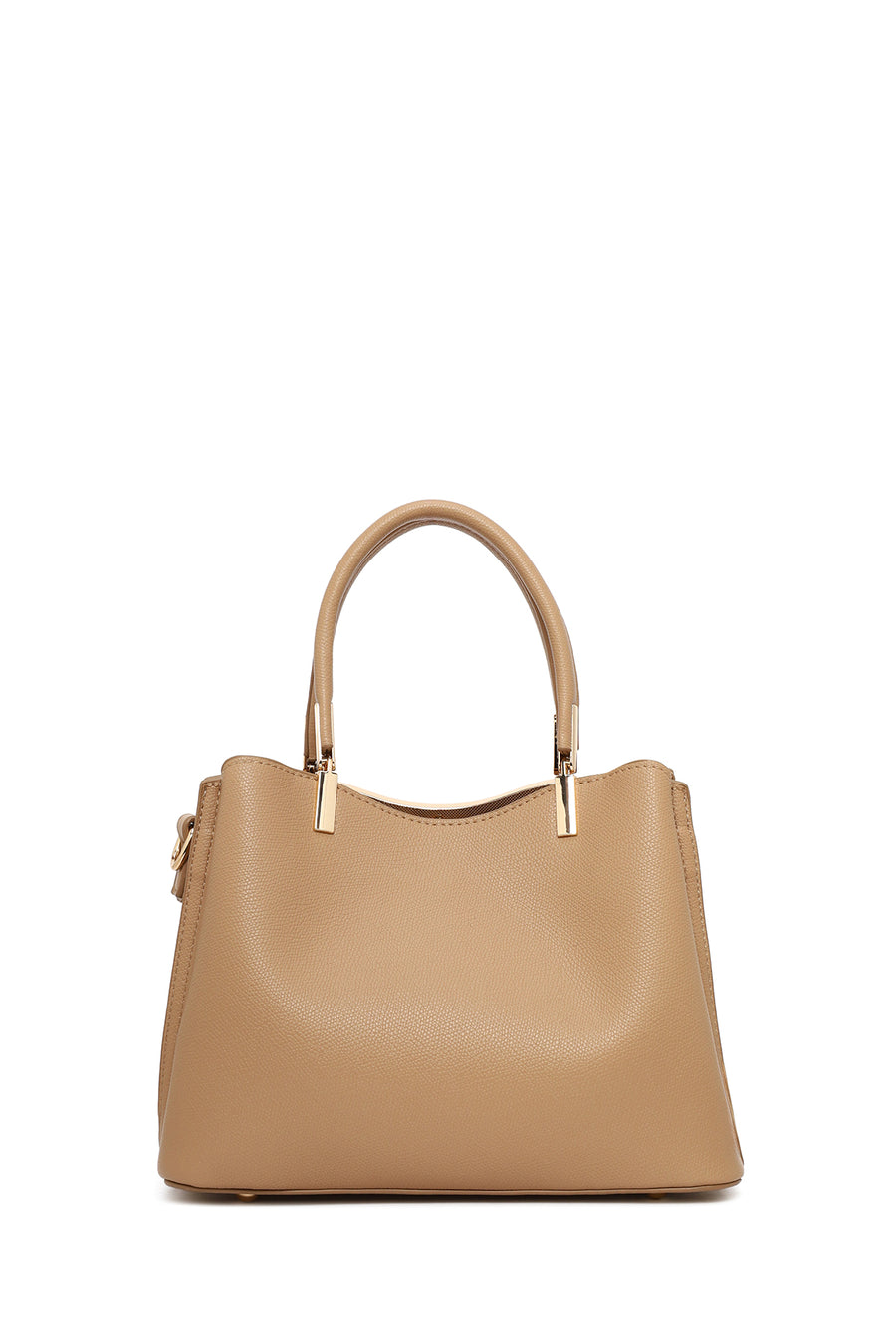 Woman Beige Long-Strap Shoulder Bag