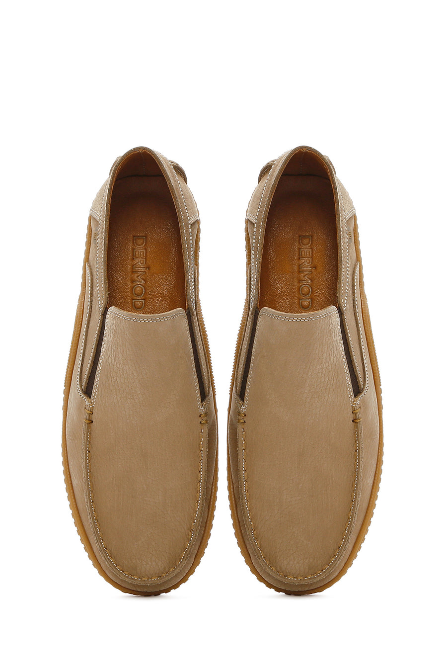 Men's Beige Nubuck Leather Casual Loafer