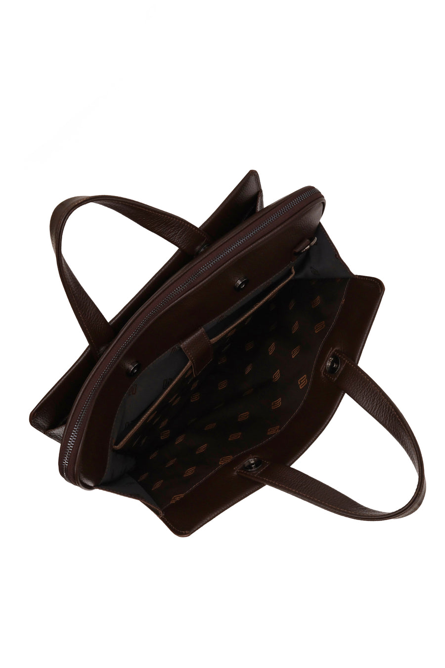 Male Brown Long Strap Leather Briefcase