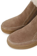 Woman Mink Zip Closure Thick-Soled Suede Teddy Boots | Derimod