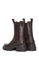 Women's Brown Leather Thick Soled Chelsea Boots | Derimod