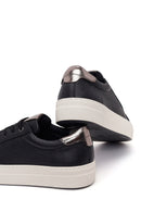 Woman Black Lace-Up Leather Sneaker | Derimod