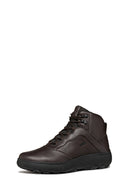 Geox Men Brown U Granito + Grip B Abx D - Sue Lace Leather Outdoor Boot | Derimod