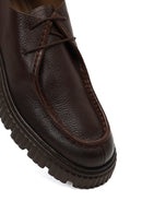 Male Brown Lace-Up Thick-Soled Leather Casual Shoe | Derimod