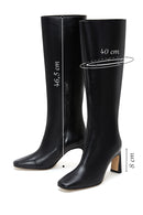 Women's Black Leather Heeled Boots | Derimod