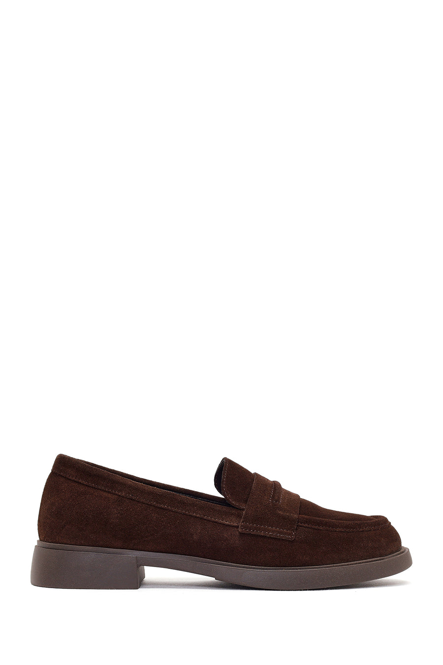 Women's Brown Suede Leather Loafer 26PFD180410 | Derimod