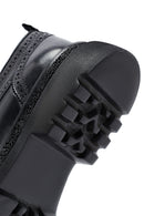 Male Black Lace-Up Thick-Soled Leather Casual Shoes | Derimod