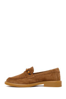 Woman Tan Beaded Suede Loafer | Derimod