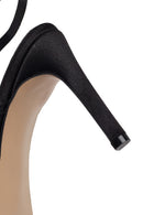 Woman Black Ankle-Buckle Embellished High Stiletto Heel Sandal | Derimod