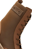 Women's Tan Zippered Leather Boots | Derimod