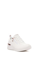 Skechers Women's White Billion Lace-Up Zipper Detail Leather Sneakers | Derimod