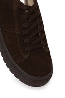 Kadın Kahverengi Bağcıklı Süet Deri Sneaker | Derimod