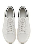 Men's White Lace-up Leather Sneaker | Derimod