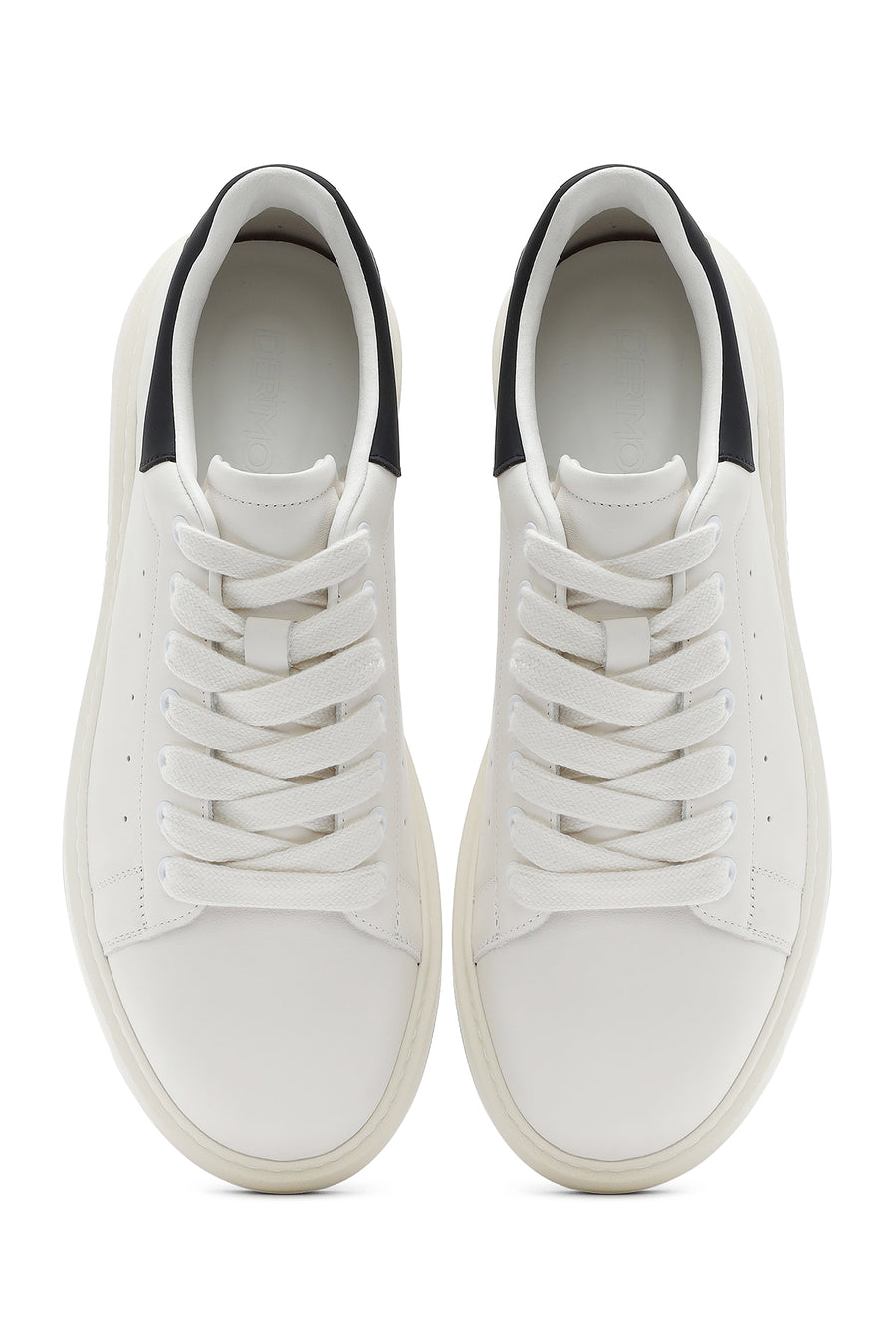 Men's White Lace-up Leather Sneaker
