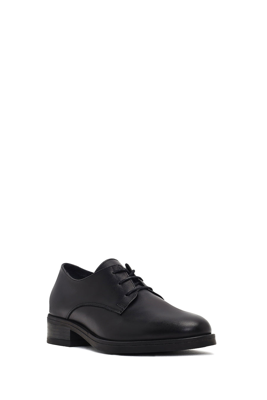 Women's Black Lace-up Leather Masculine Shoe