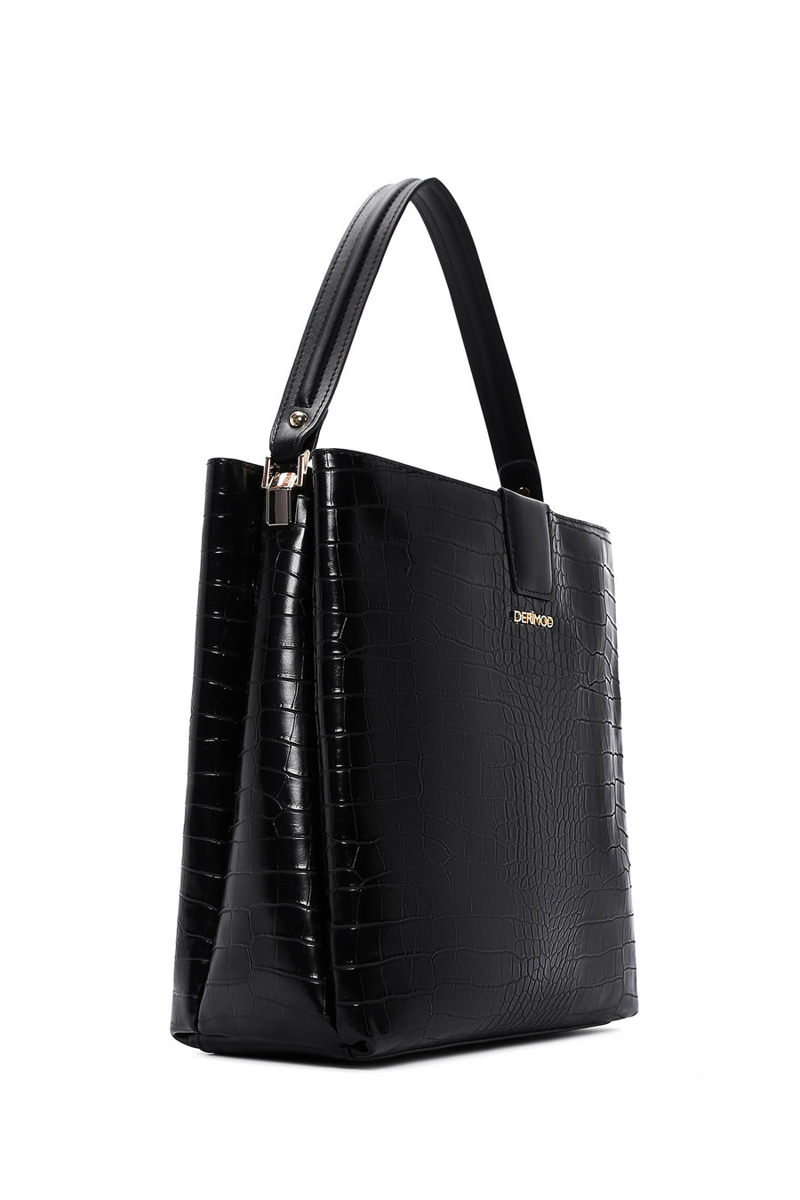Women's Black Crocodile Cross Bag