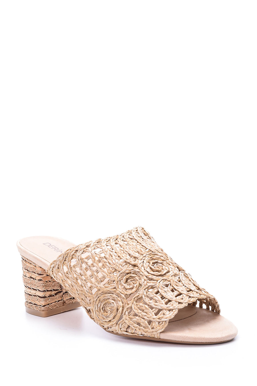 Women's Straw Heeled Slippers