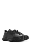 Women's Black Lace-Up Leather Sneaker | Derimod