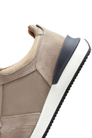 Men's Beige Suede Leather Sneaker | Derimod