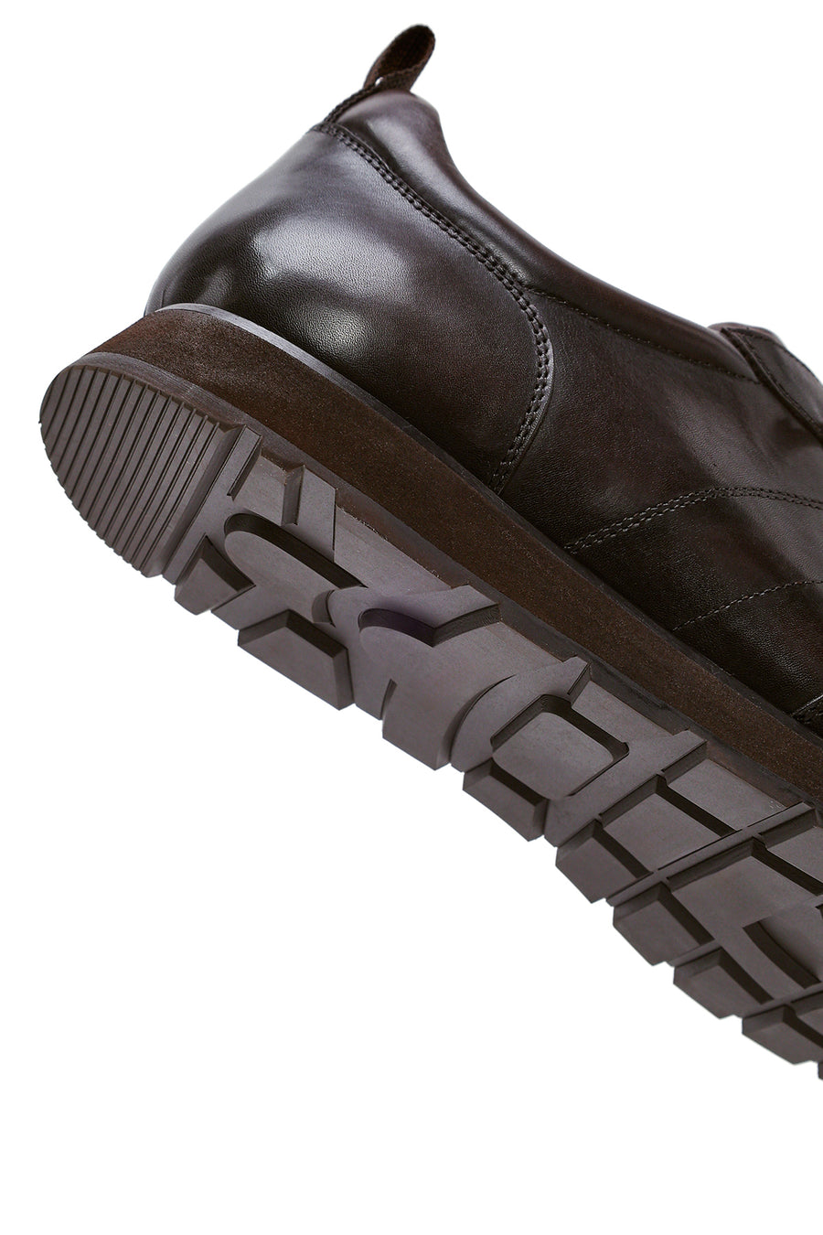 Erkek Kahverengi Bağcıklı Deri Casual Sneaker