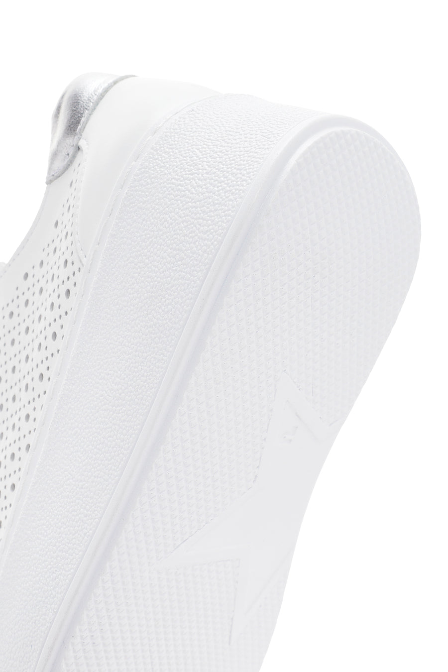 Women's White Thick Sole Lace Up Leather Sneaker