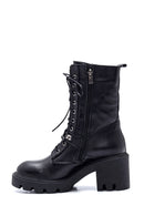 Women's Leather Zippered Heeled Boots | Derimod