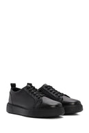 Men's Black Lace-up Leather Sneaker | Derimod