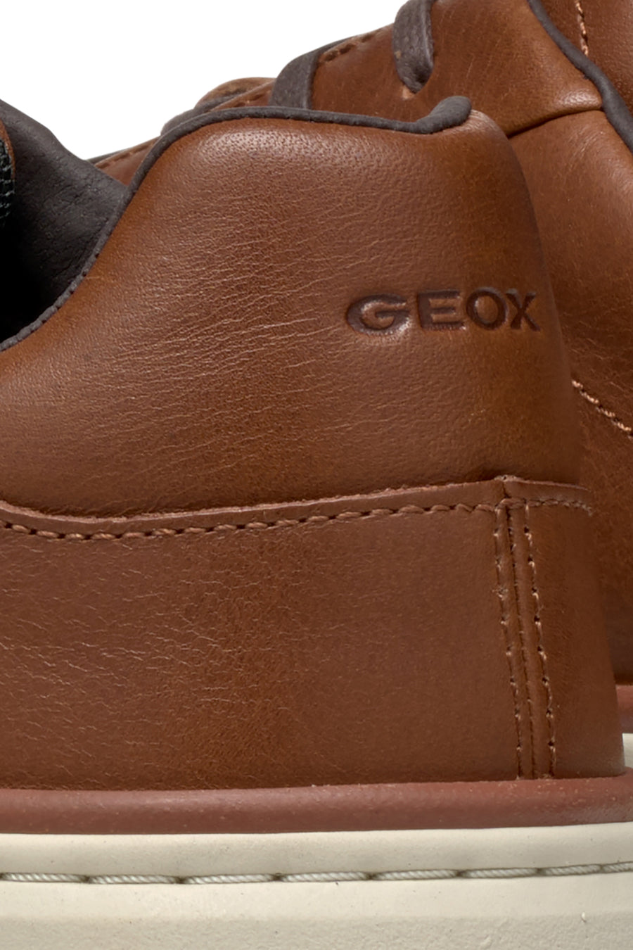 Geox Men's Tan Zackerty Lace-Up Leather Casual Shoes
