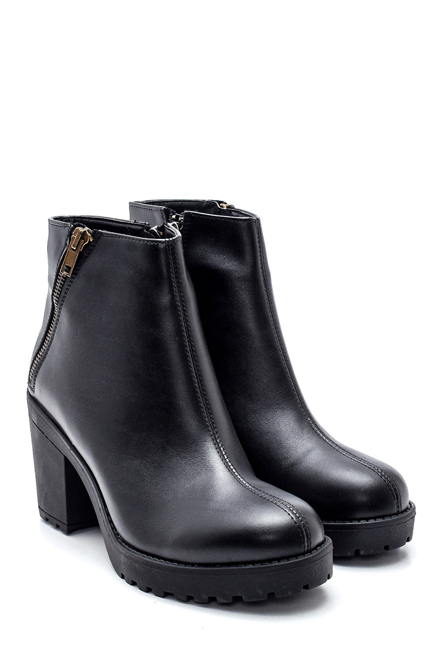 Women's Zippered Heeled Boots