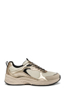 Geox Women Beige D Zarvıa A - Mesh+Pearl.Gbk Lace-Up Thick Sole Leather Sneaker | Derimod