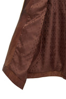 Daniela Women's Brown Hooded Long Oversize Leather Coat | Derimod