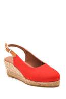 Women's Red Wedge Heel Espadrilles | Derimod