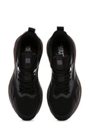 Derimod Zero Men's Black Lace-Up Thick Soled Fabric Sneaker | Derimod