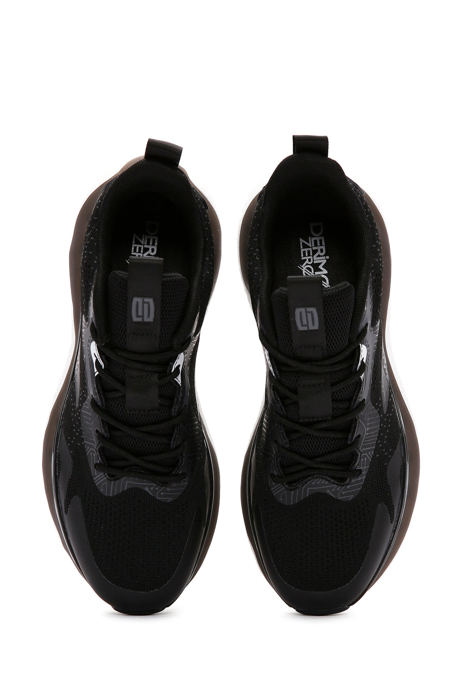 Derimod Zero Men's Black Lace-Up Thick Soled Fabric Sneaker